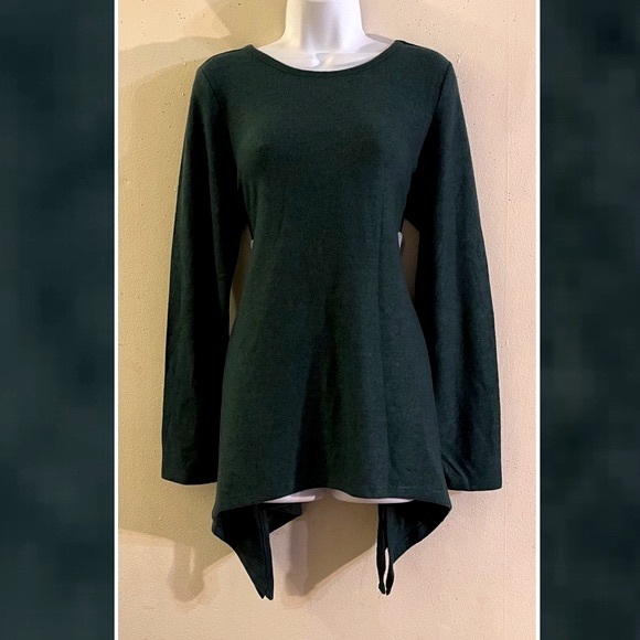 Torrid Plush Dark Green  Lattice Back Top/Sweater - Picture 2 of 10